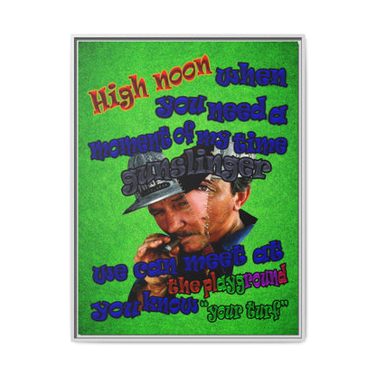 high noon - framed canvas art (green turf)