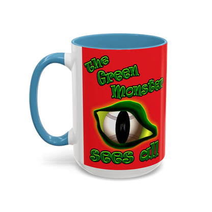 green monster - Accent Mug (red)
