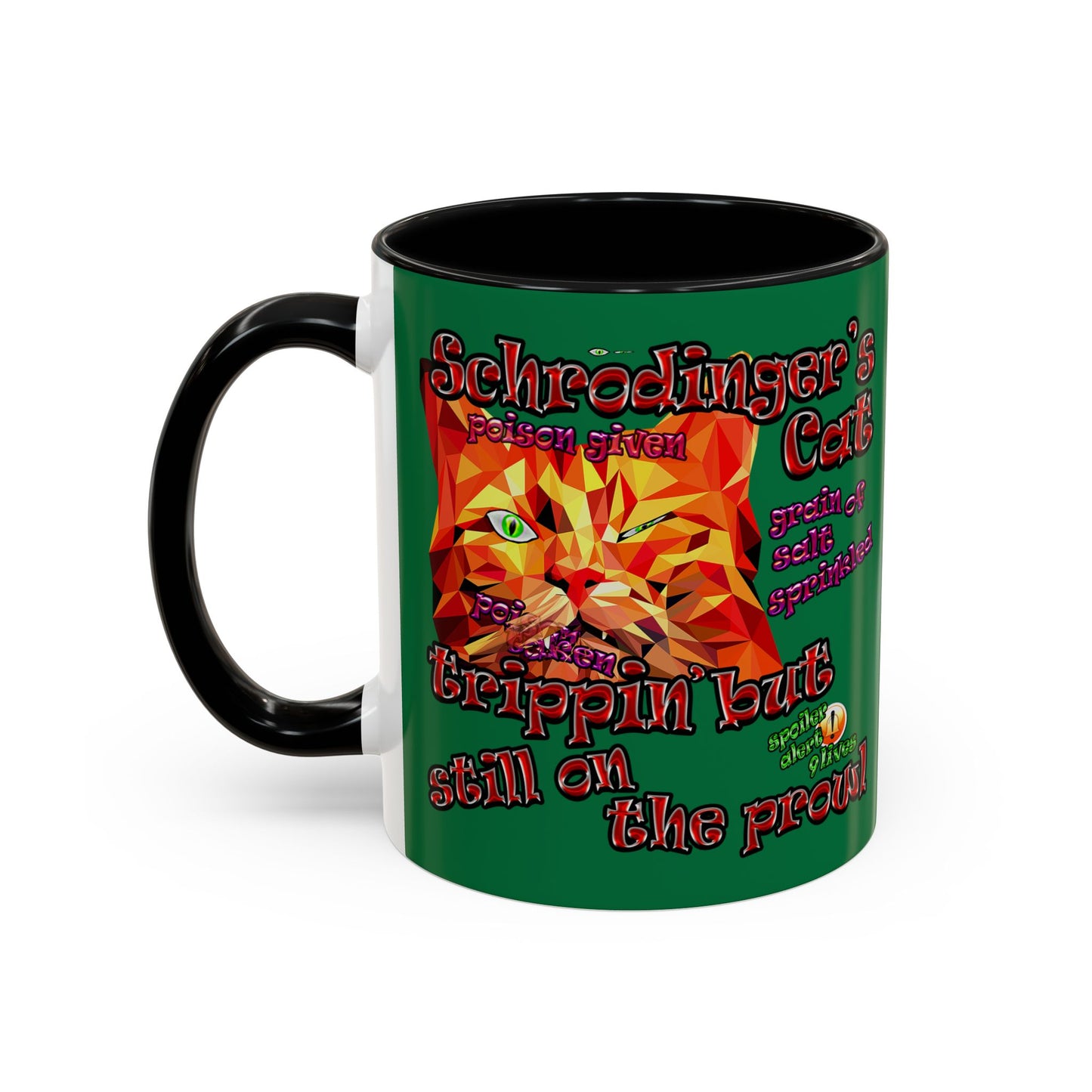 schrodinger's cat - Accent Mug (dark green)