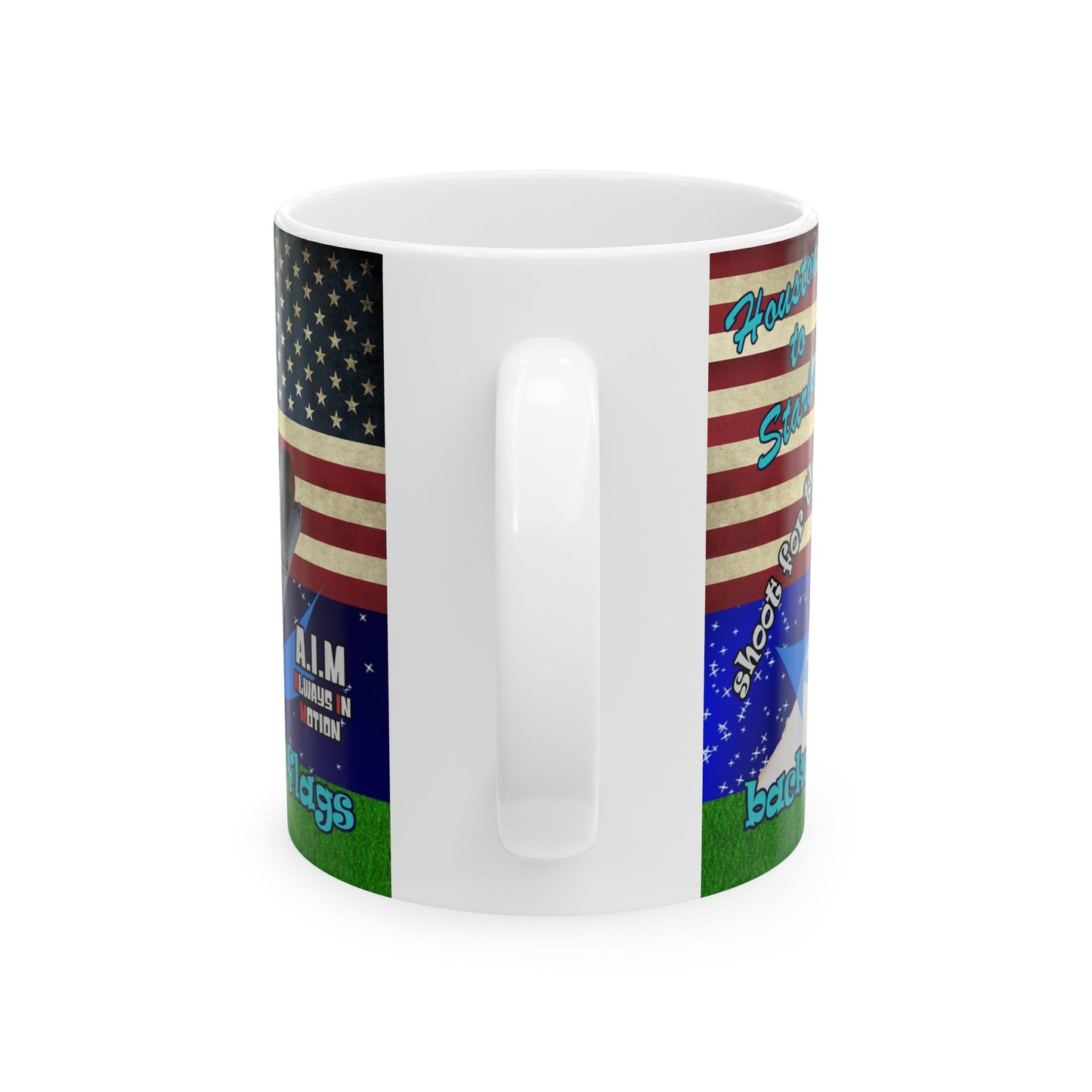 shoot for the stars - White Mug ('snoops' background)