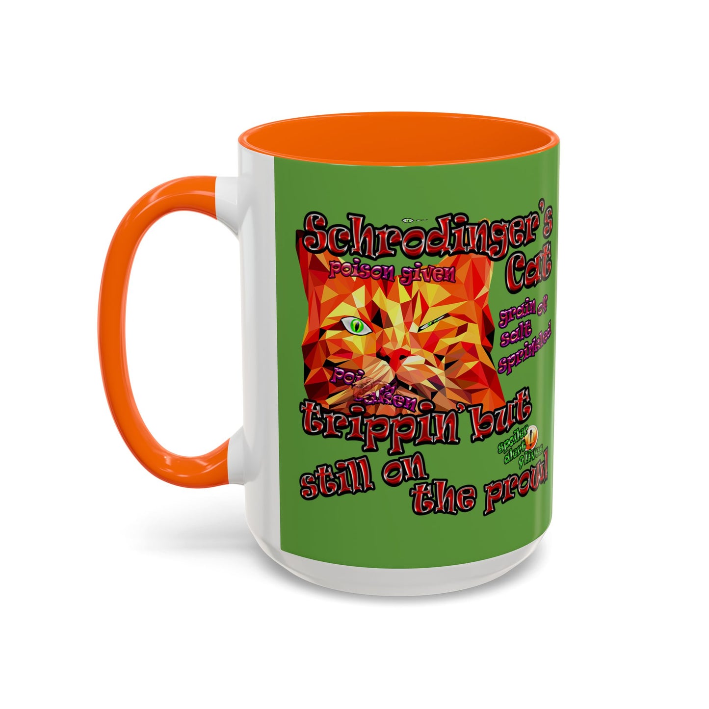 schrodinger's cat - Accent Mug (green)