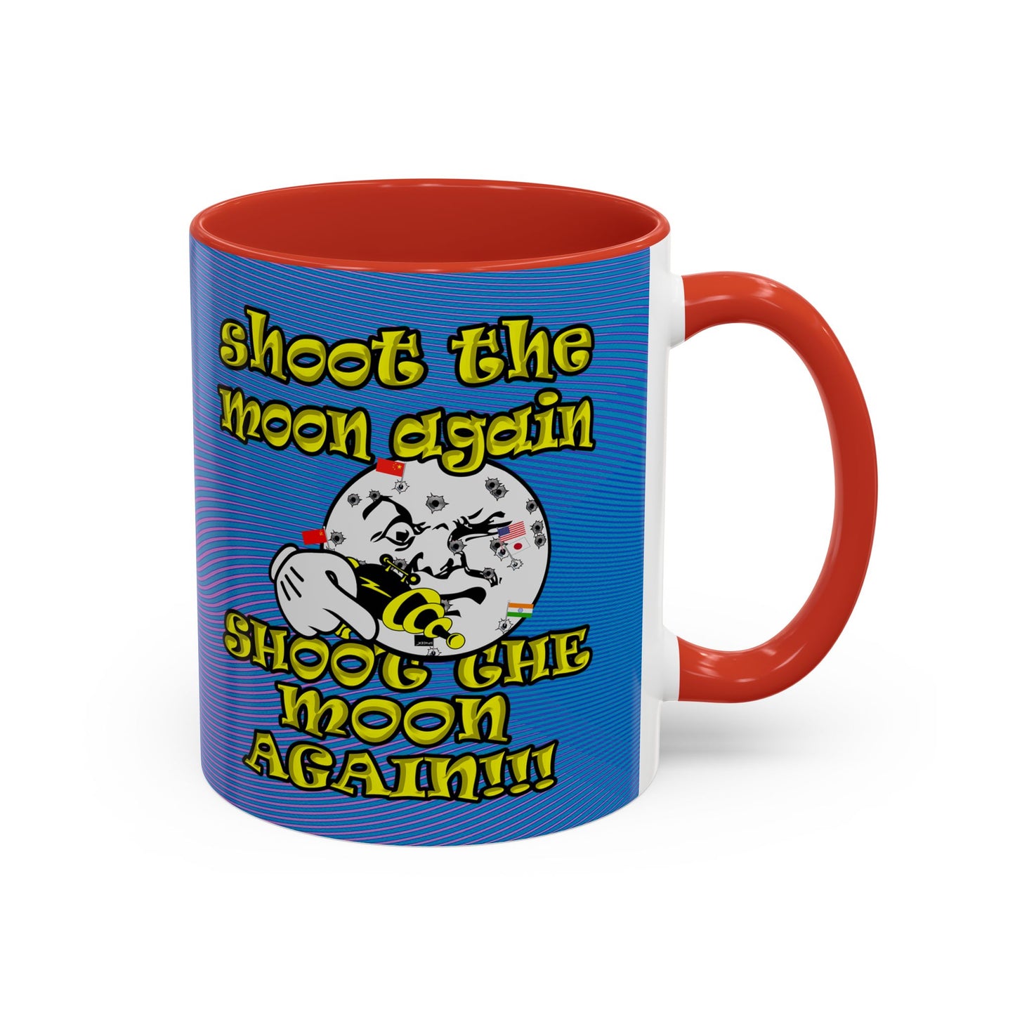 shoot the moon again - Accent Mug (light blue-purple wave)