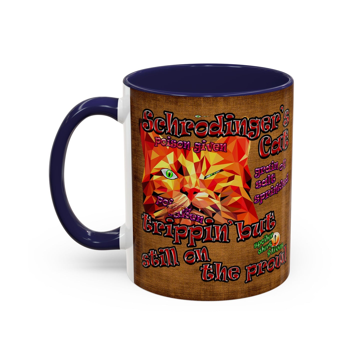 schrodinger's cat - Accent Mug (brown papyrus)