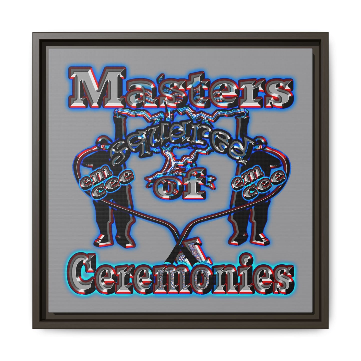 em cee squared - framed canvas art (grey)