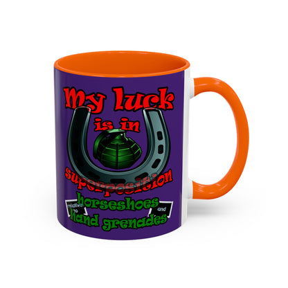 my luck - Accent Mug (purple)