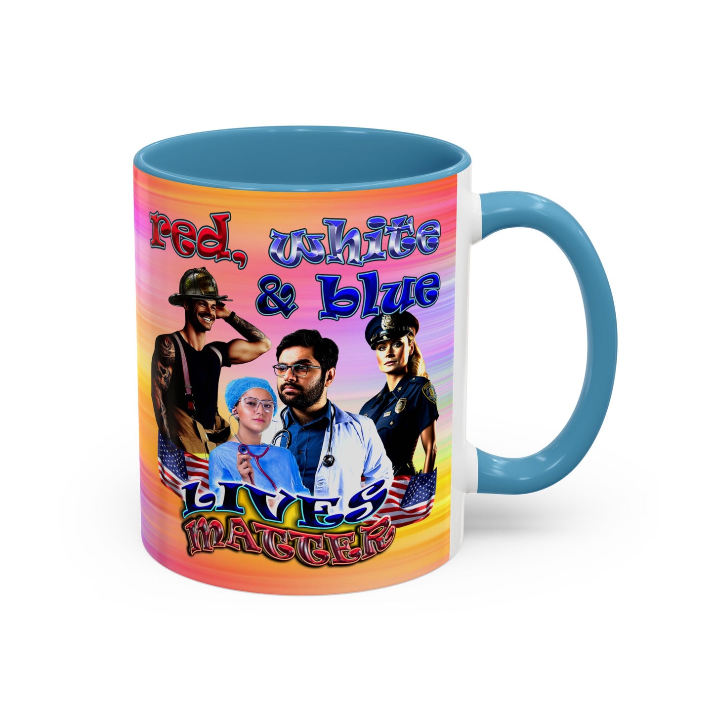 rw&b lives matter - Accent Mug (color blur)
