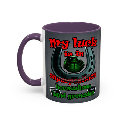 my luck - Accent Mug (grey-light grey)