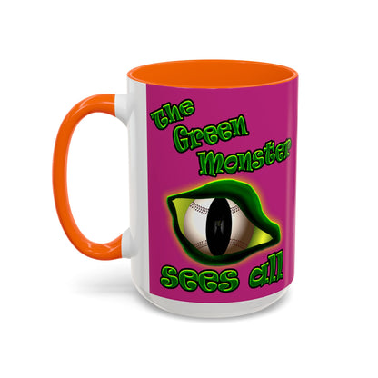 green monster - Accent Mug (pink)