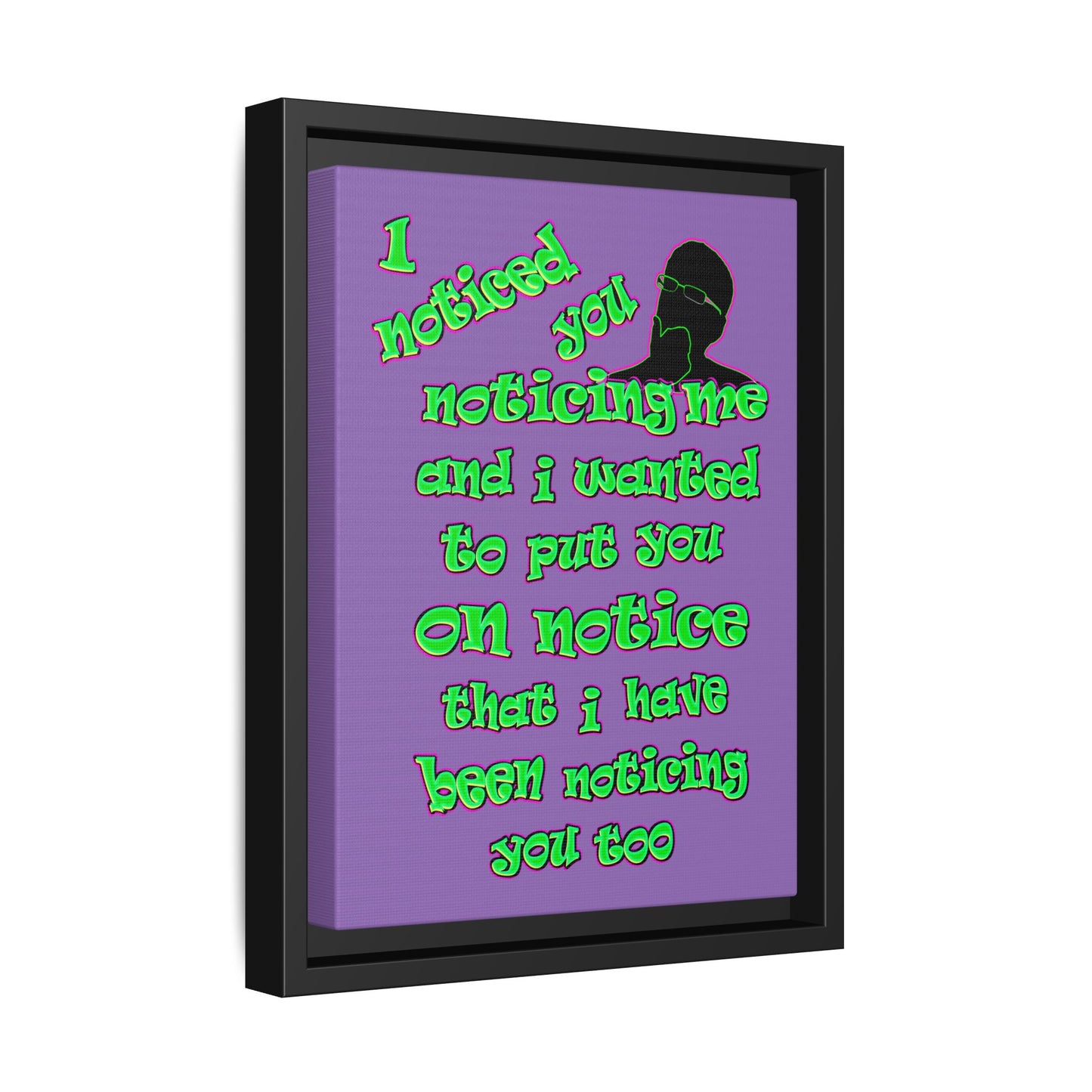 noticed you noticing - framed canvas art (light purple)