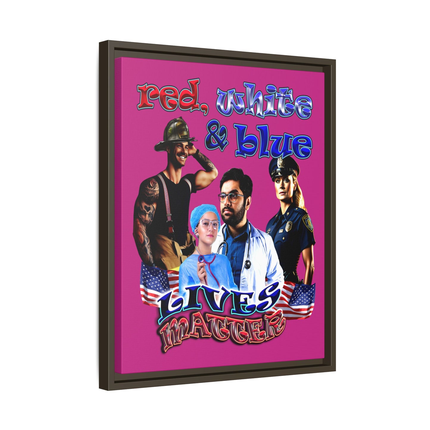 rw&b lives matter - framed canvas art (pink)