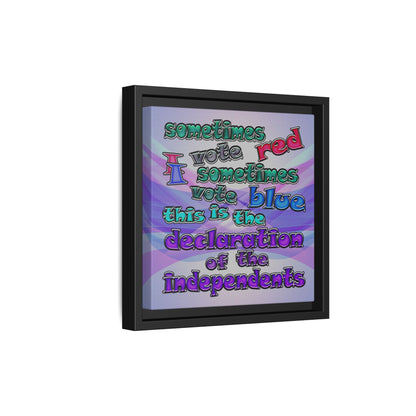 declaration of the independents - framed canvas art (light blue-pink wave)