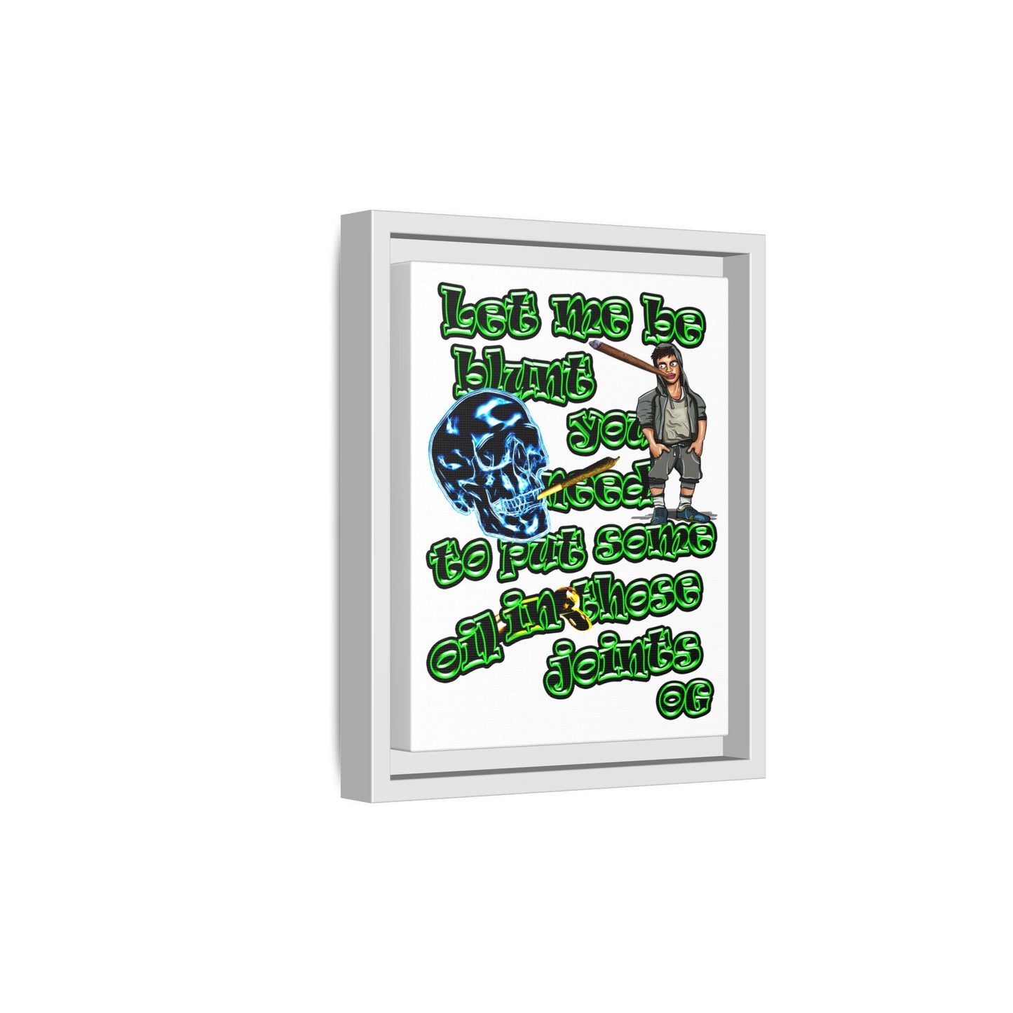 og - framed canvas art (white)