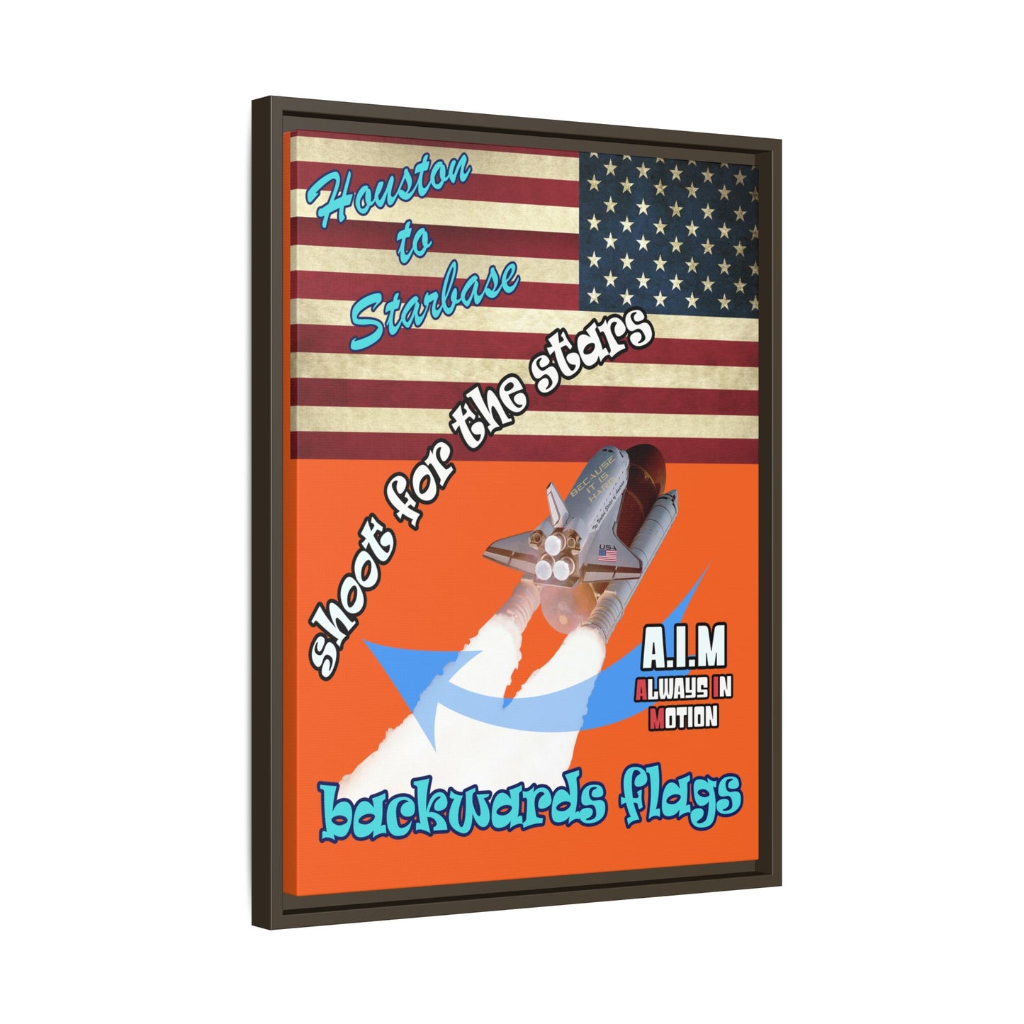 shoot for the stars - framed canvas art (orange)