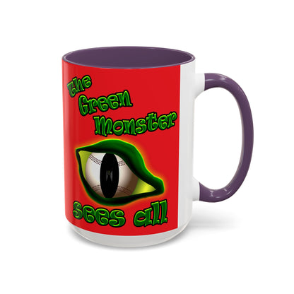 green monster - Accent Mug (red)