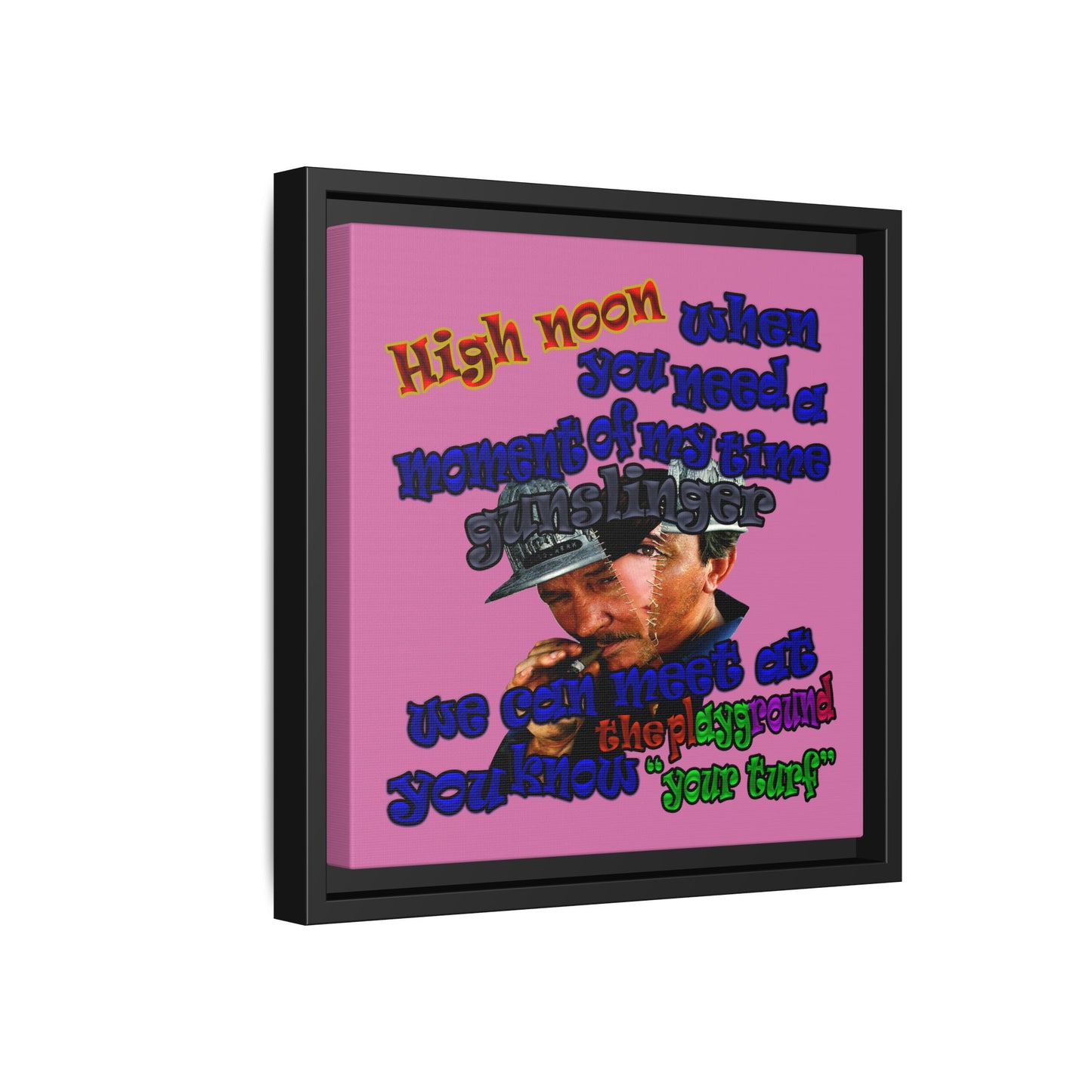high noon - framed canvas art (light pink)