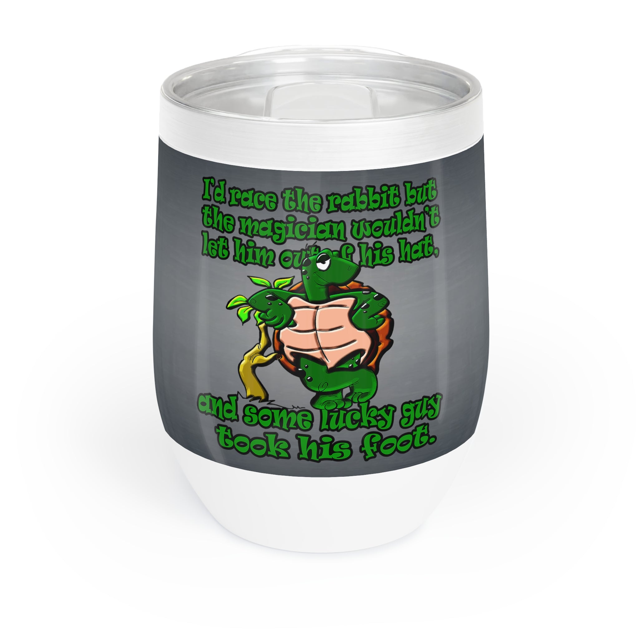 turtle race - Chill Wine Tumbler (grey-light grey)