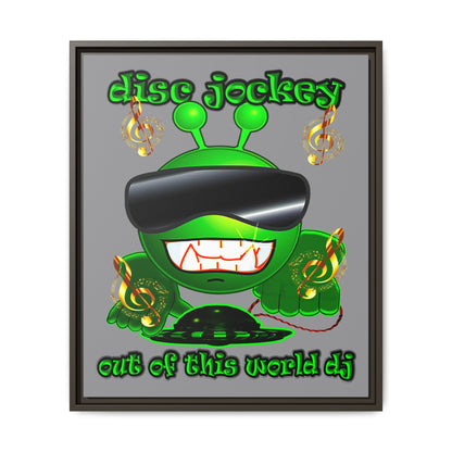 disc jockey - framed canvas art (grey)