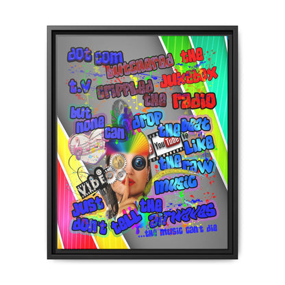 drop the beat - framed canvas art (rainbow split)