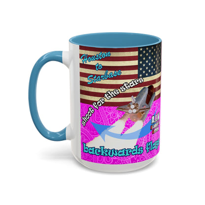 shoot for the stars - Accent Mug (pink swirl)