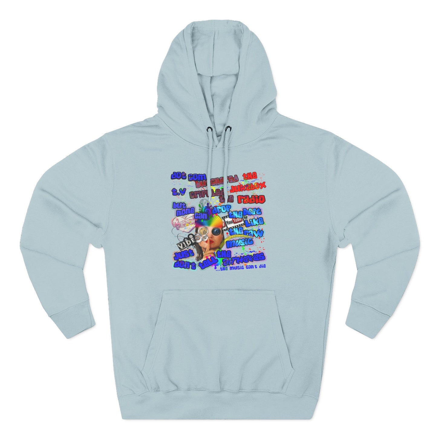 drop the beat - Three-Panel Fleece Hoodie