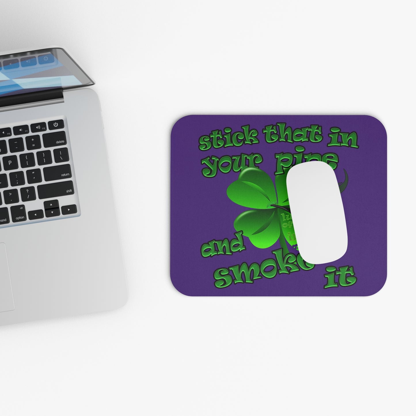 stick that in your pipe and smoke it - Mouse Pad (Rectangle) (purple)