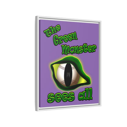 green monster - framed canvas art (light purple)