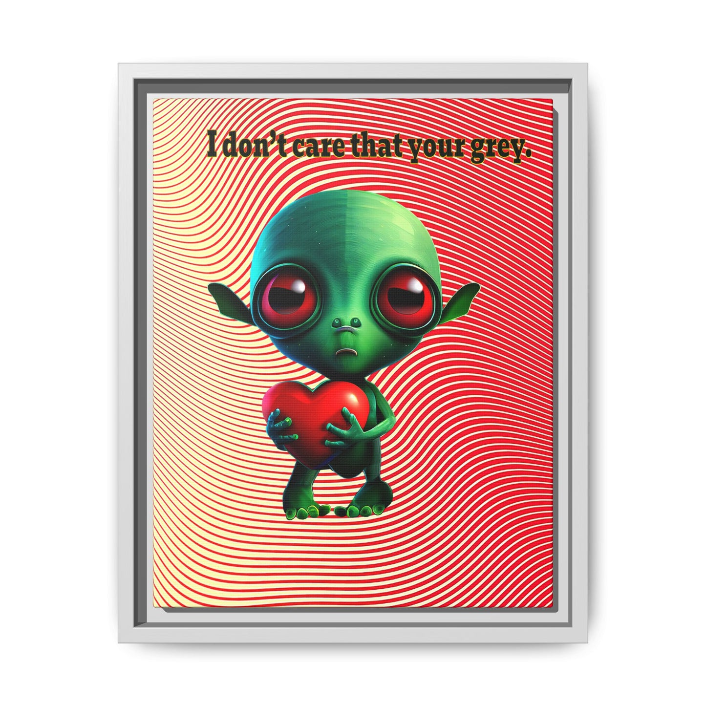 I don't care that your grey - framed canvas art (yellow-orange wave)