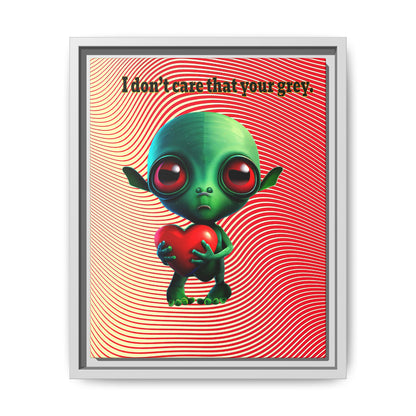 I don't care that your grey - framed canvas art (yellow-orange wave)