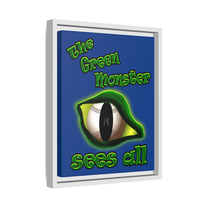 green monster - framed canvas art (dark blue)