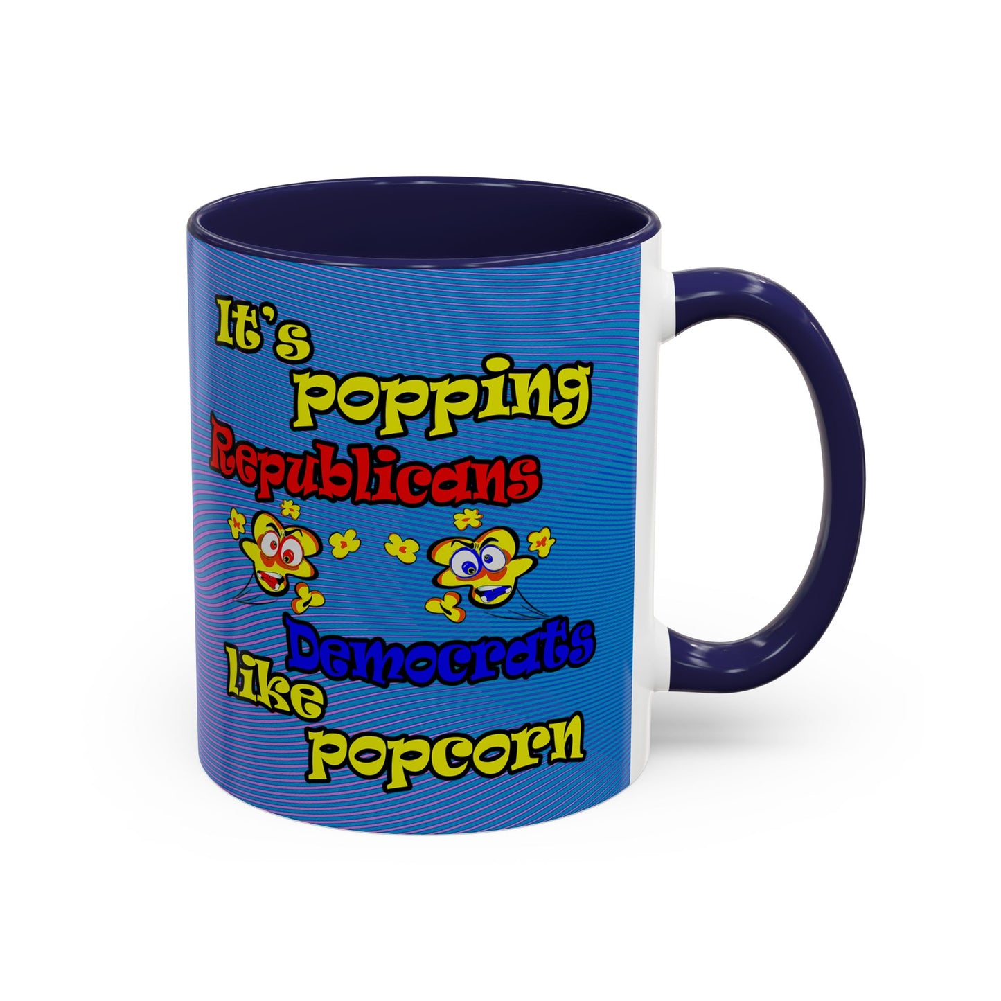 popping like popcorn - Accent Mug (light blue-purple wave)