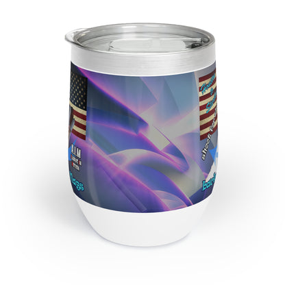 shoot for the stars - Chill Wine Tumbler (grey-pink wave)