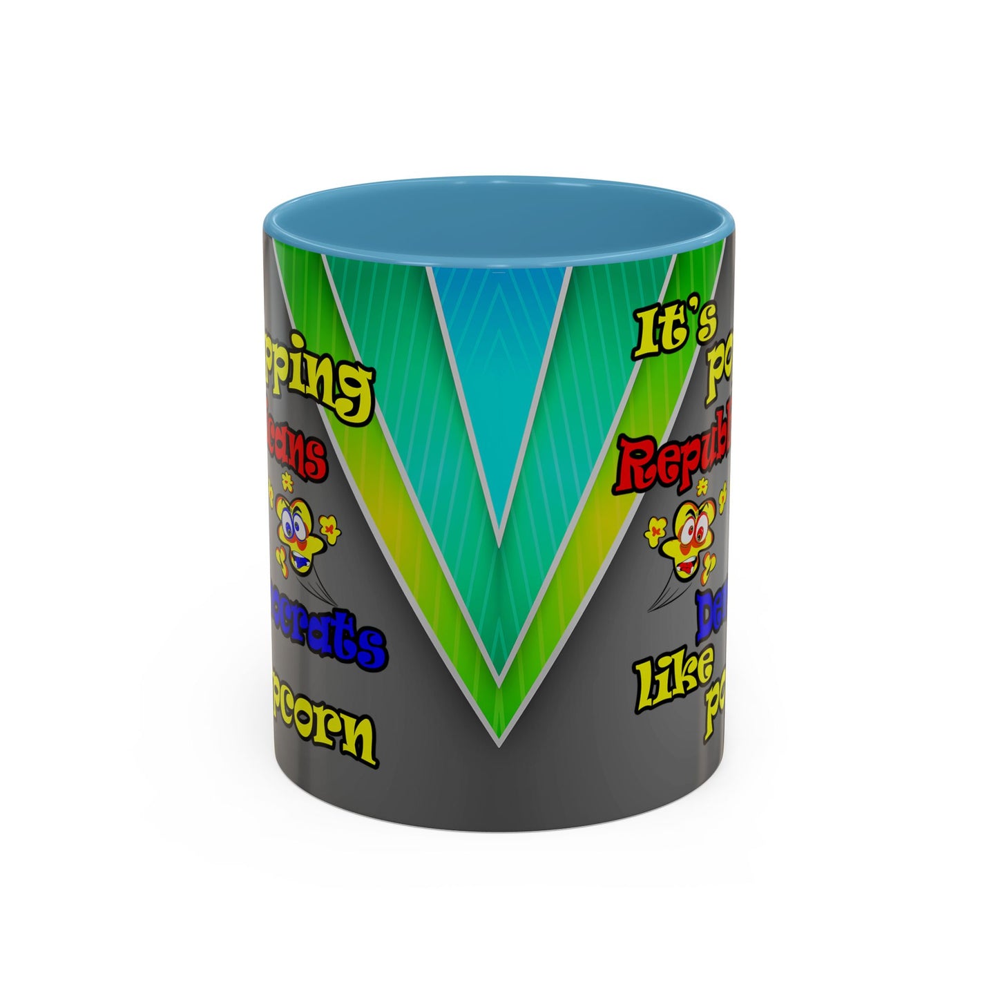 popping like popcorn - Accent Mug (rainbow split)