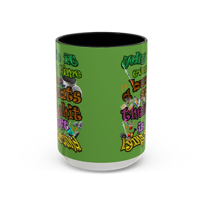 the bum's shit - Accent Mug (green)