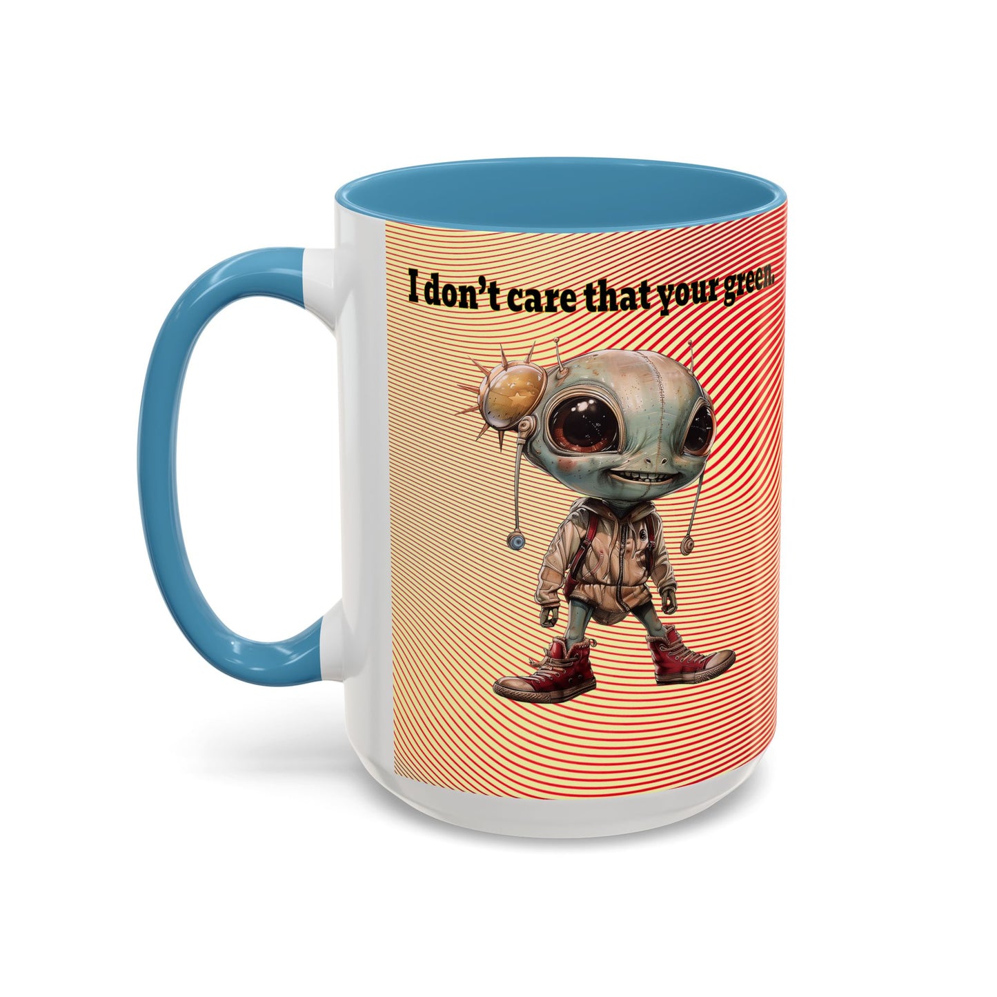 I don't care that your grey - Accent Mug (yellow-orange wave)