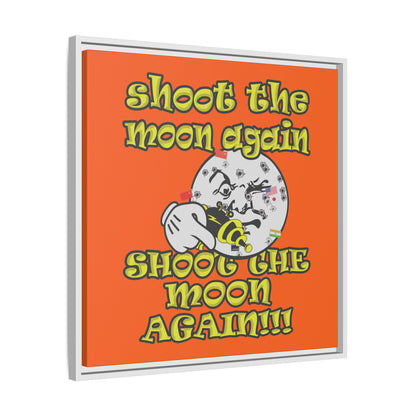 shoot the moon again - framed canvas art (orange)