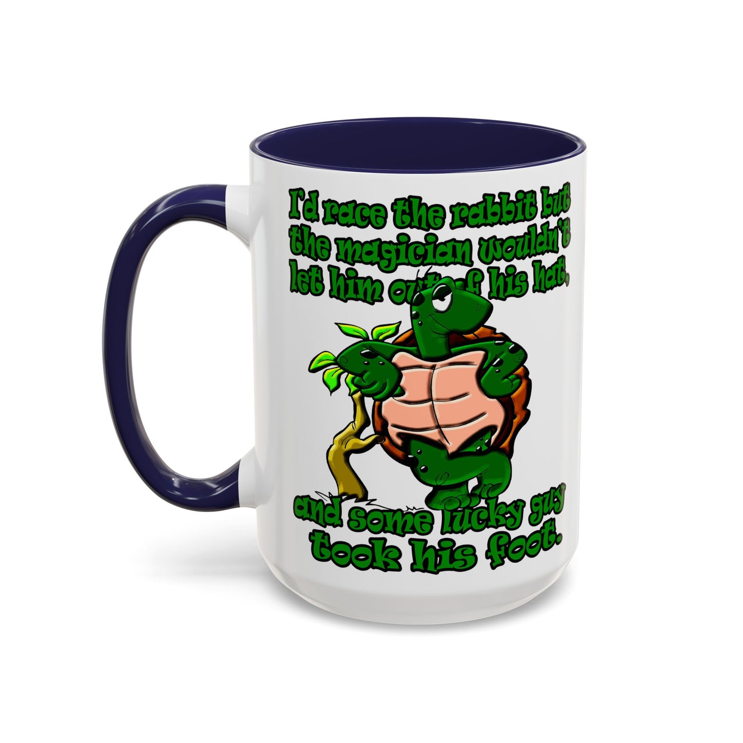 turtle race - Accent Mug (white)