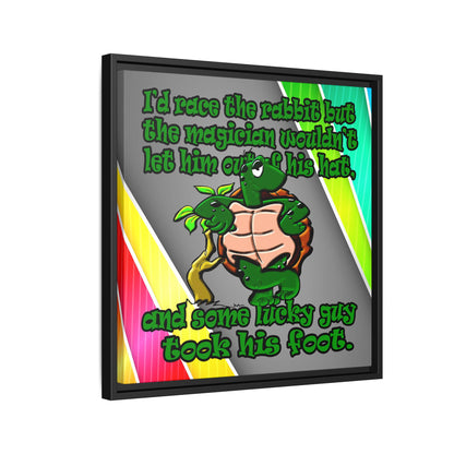 turtle race - framed canvas art (rainbow split)