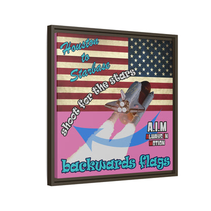 shoot for the stars - framed canvas art (light pink)