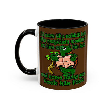turtle race - Accent Mug (brown)