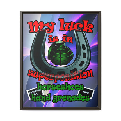 my luck - framed canvas art (grey-pink wave)
