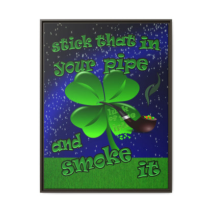 stick that in your pipe and smoke it - framed canvas art ('snoops' background)