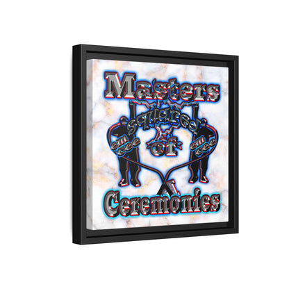 em cee squared - framed canvas art (white marble)