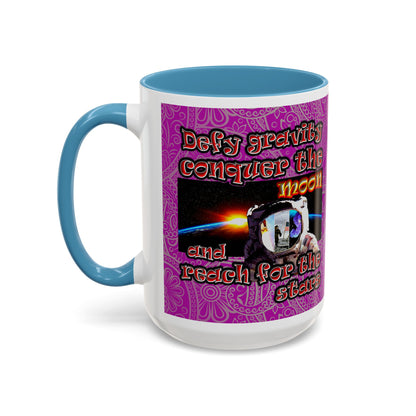 defy conquer reach - Accent Mug (pink swirl)