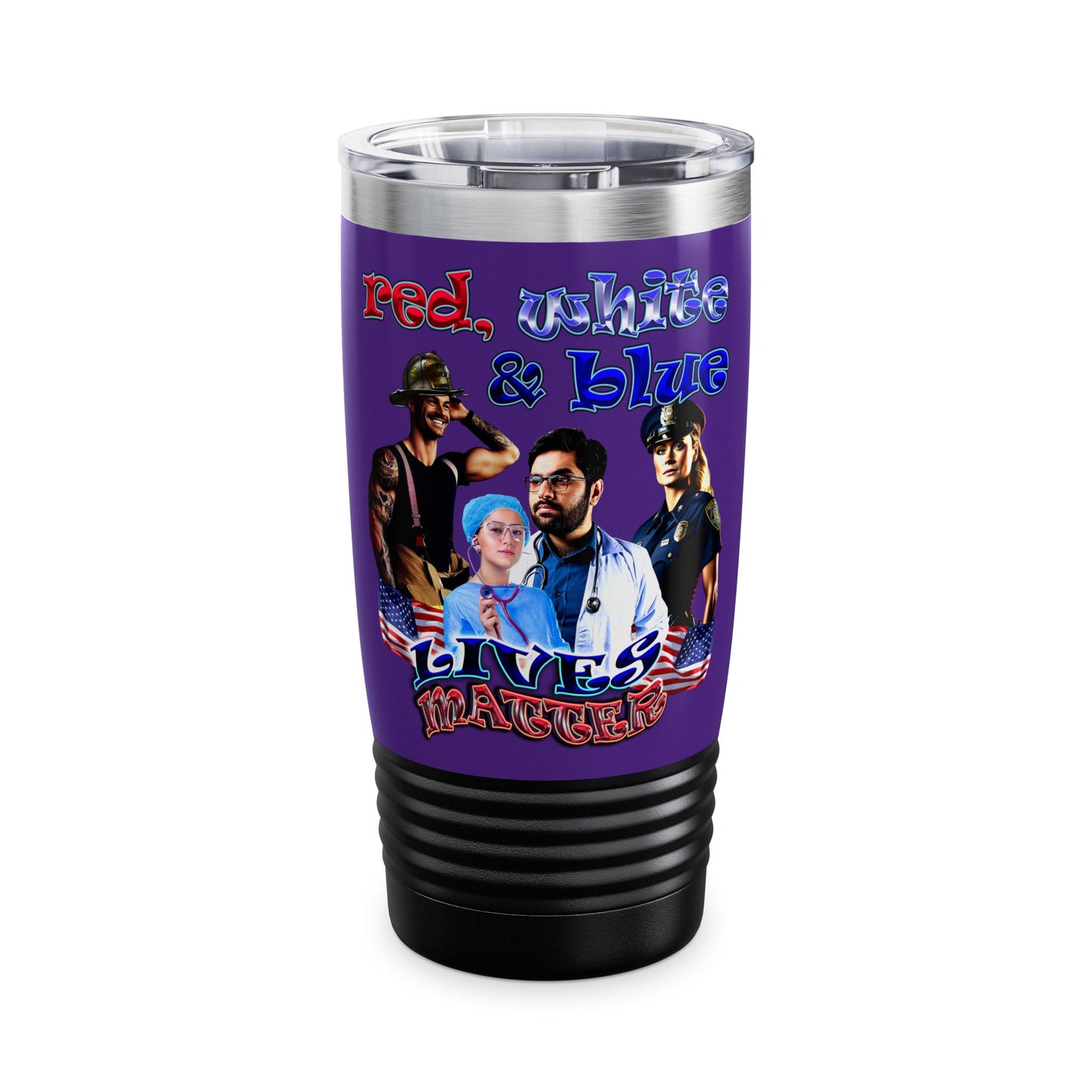 rw&b lives matter - Ringneck Tumbler, 20oz (purple)