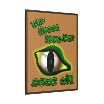 green monster - framed canvas art (light brown)