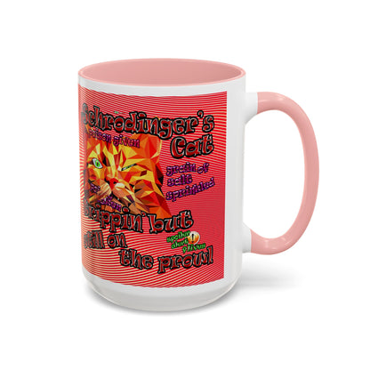 schrodinger's cat - Accent Mug (yellow-orange wave)