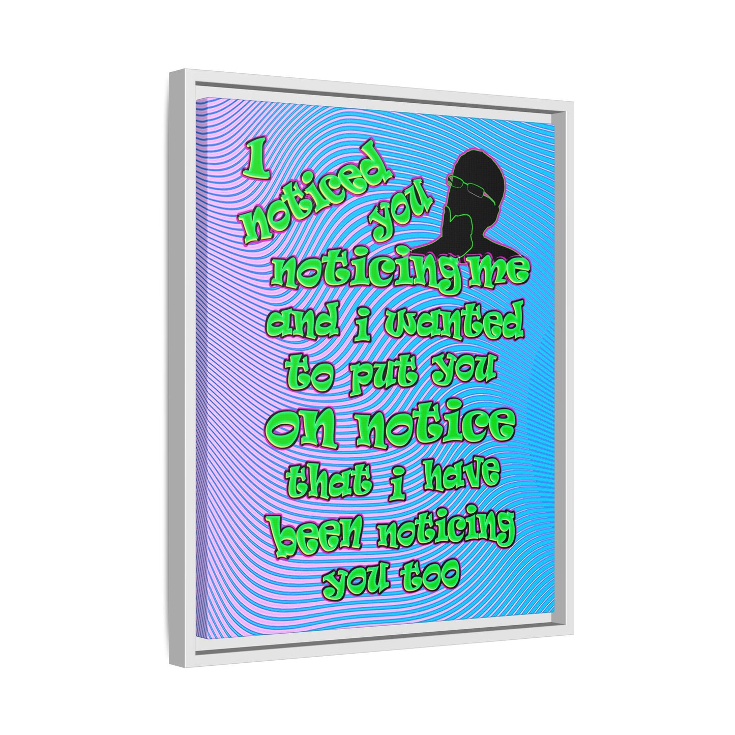 noticed you noticing - framed canvas art (light blue-purple wave)