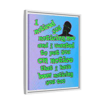 noticed you noticing - framed canvas art (light blue-purple wave)