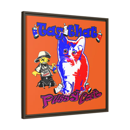 tag that - framed canvas art (orange)