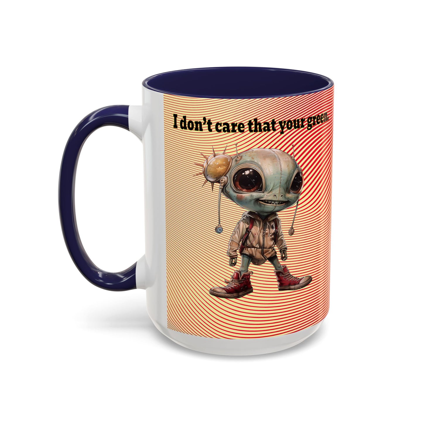 I don't care that your grey - Accent Mug (yellow-orange wave)